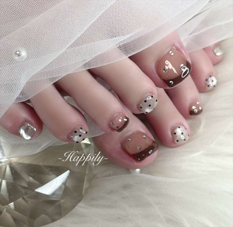 秋冬フットネイル