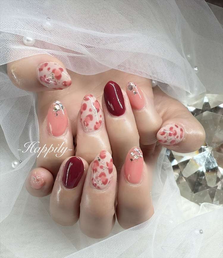 秋ネイルレオパード