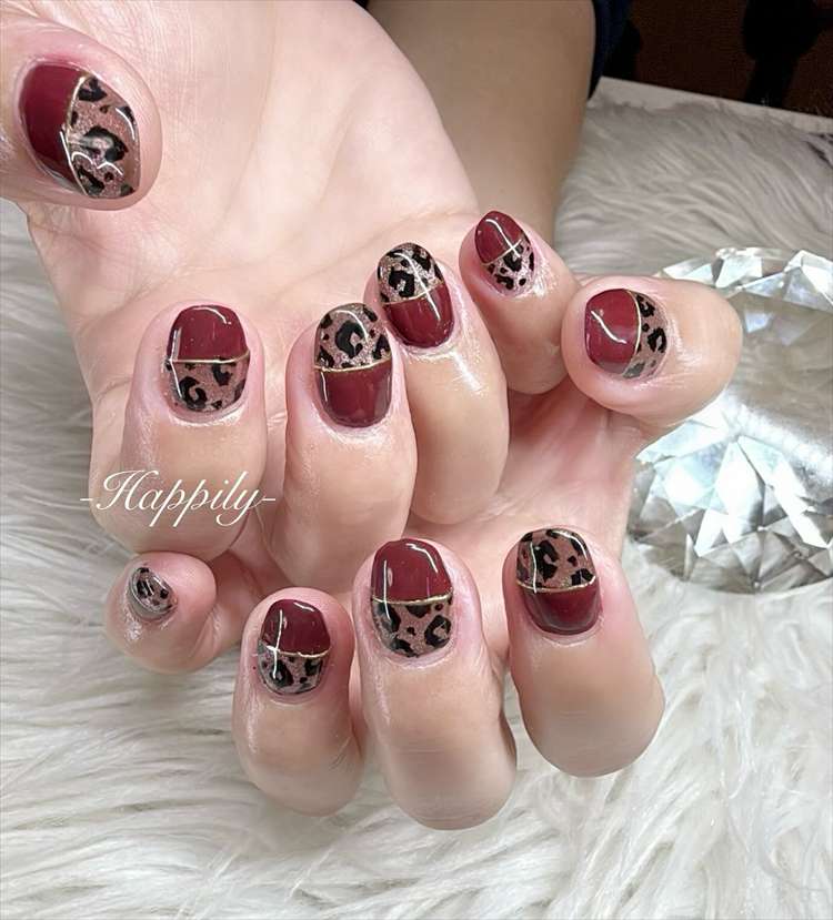 秋色奥行きマグネットレオパード