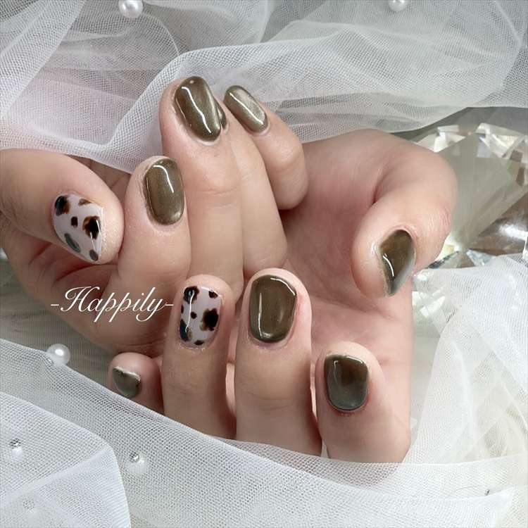 レオパード×カーキブラウン