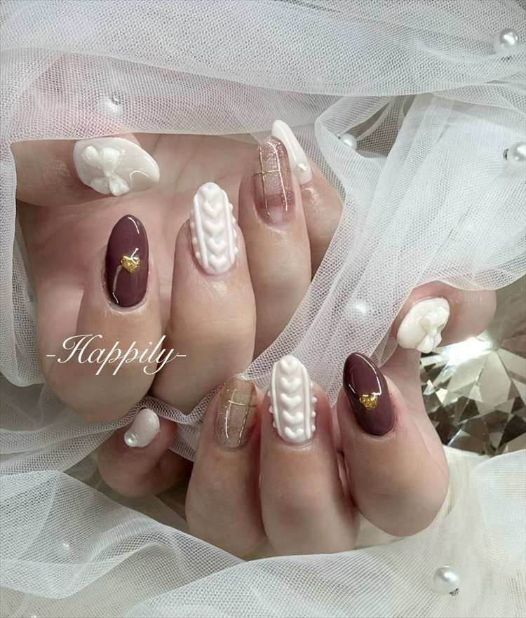 冬のニットネイル