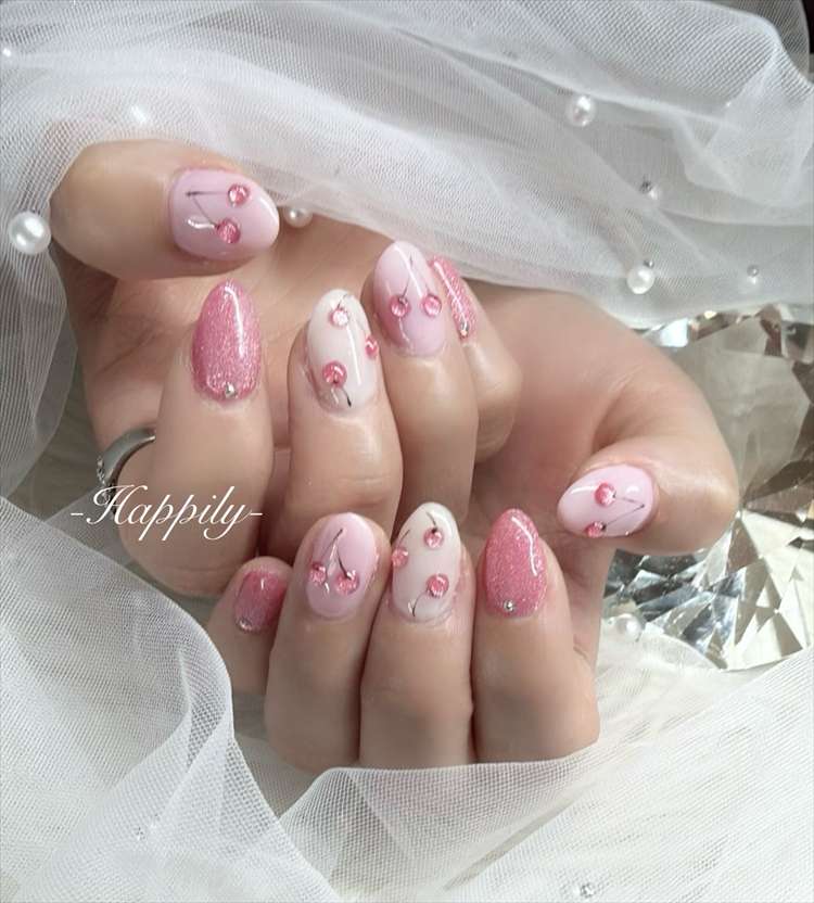 さくらんぼ春ネイル