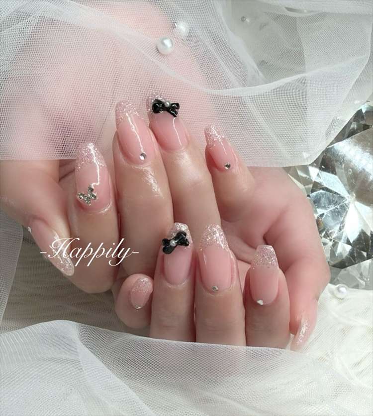 ピンク＋黒リボン