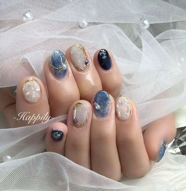 ブルーカラーネイル