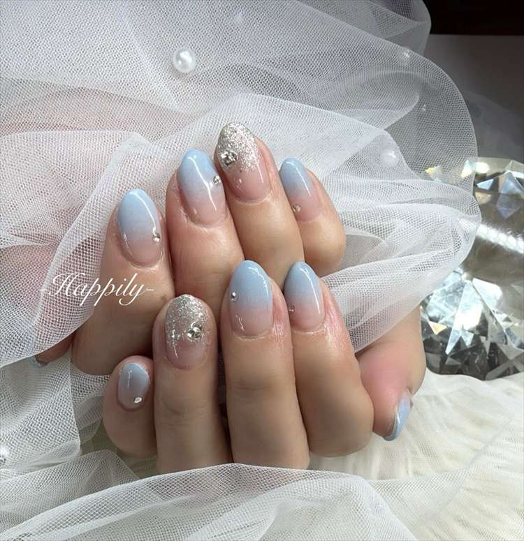 水色ネイル